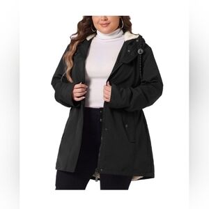 Agnes Orinda Women's Tie Waist Pockets Polar Fleece Hooded Parka Jackets